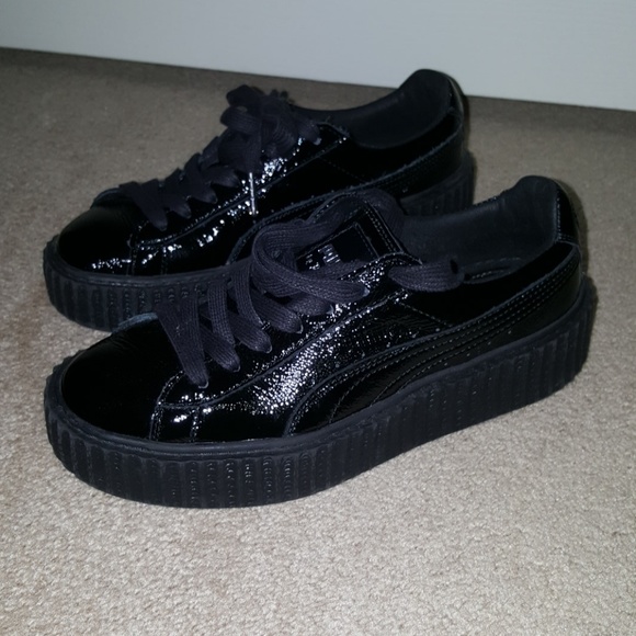 Puma Shoes - Rihanna Fenty Puma Creeper Leather Shoes Black